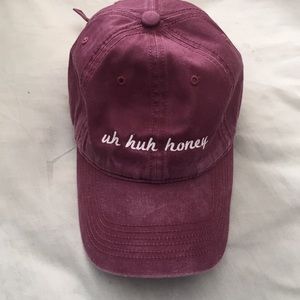 Brandy Melville faded maroon uh huh honey hat